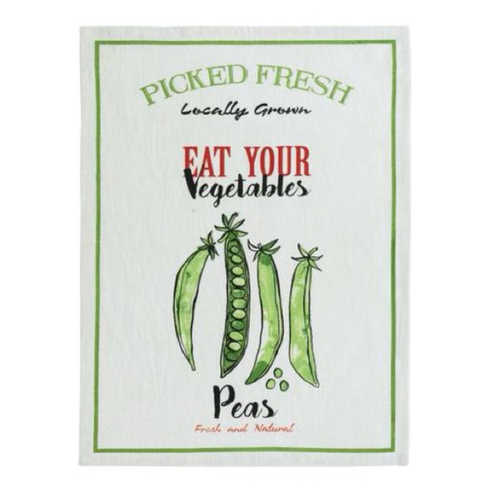 NWT Farm House Peas Vegetables Tea Towel & Recipe Cards Set